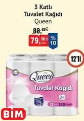 QUEEN 3 KATLI TUVALET KAĞIDI QUEEN 3 KATLI TUVALET KAĞIDI